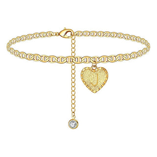 Heart Initials Anklet