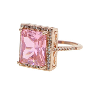 Square Stone Halo Ring