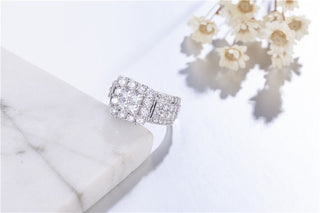 Four Row Cluster Diamond Ring