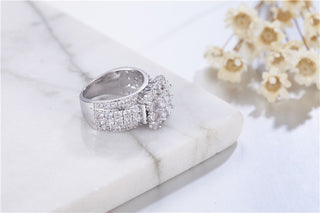 Four Row Cluster Diamond Ring